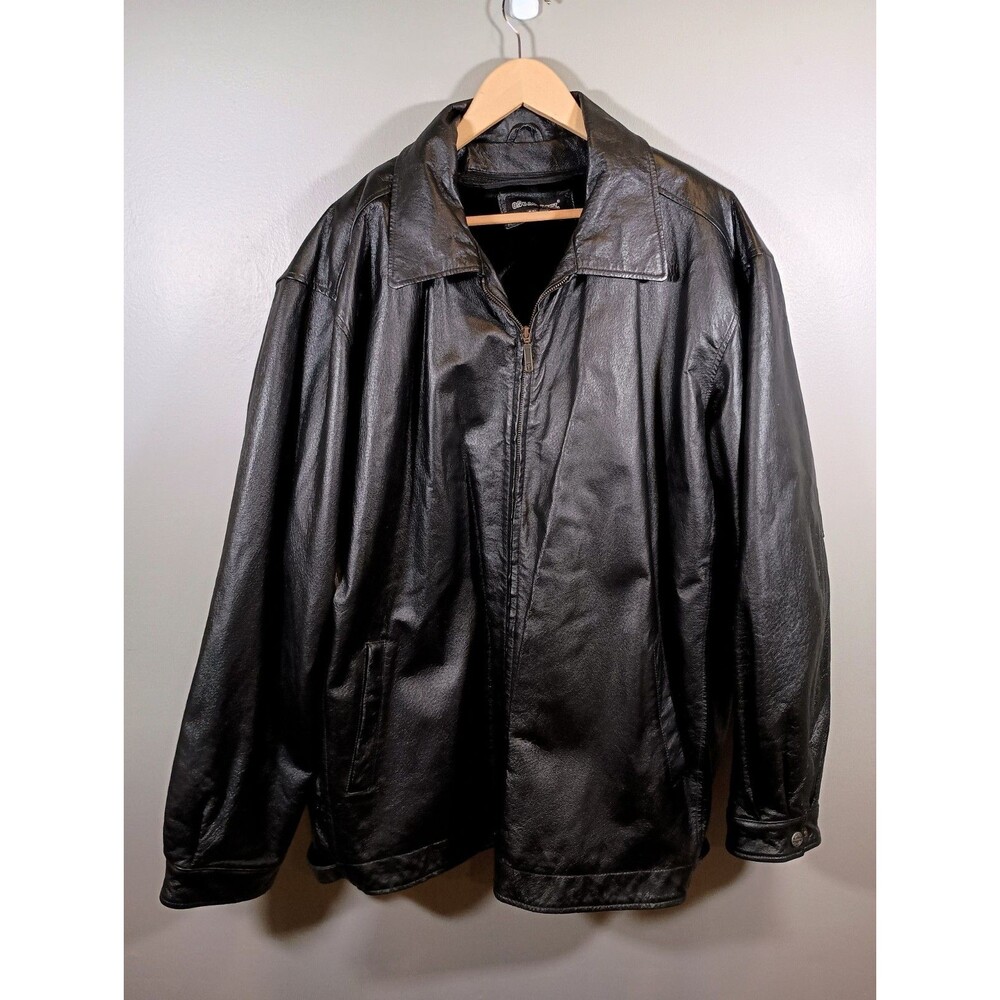 Vintage Oscar Piel Mens Perfect Leather Faux Fur Lined Big Tall Size 4XL Zip